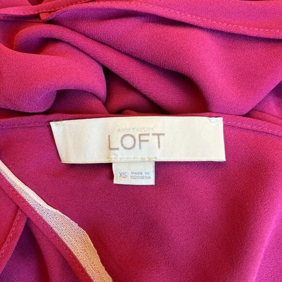 Loft Halter Tank Top Burgundy Maroon Red V Neck Back in  Size XS. - Picture 4 of 5